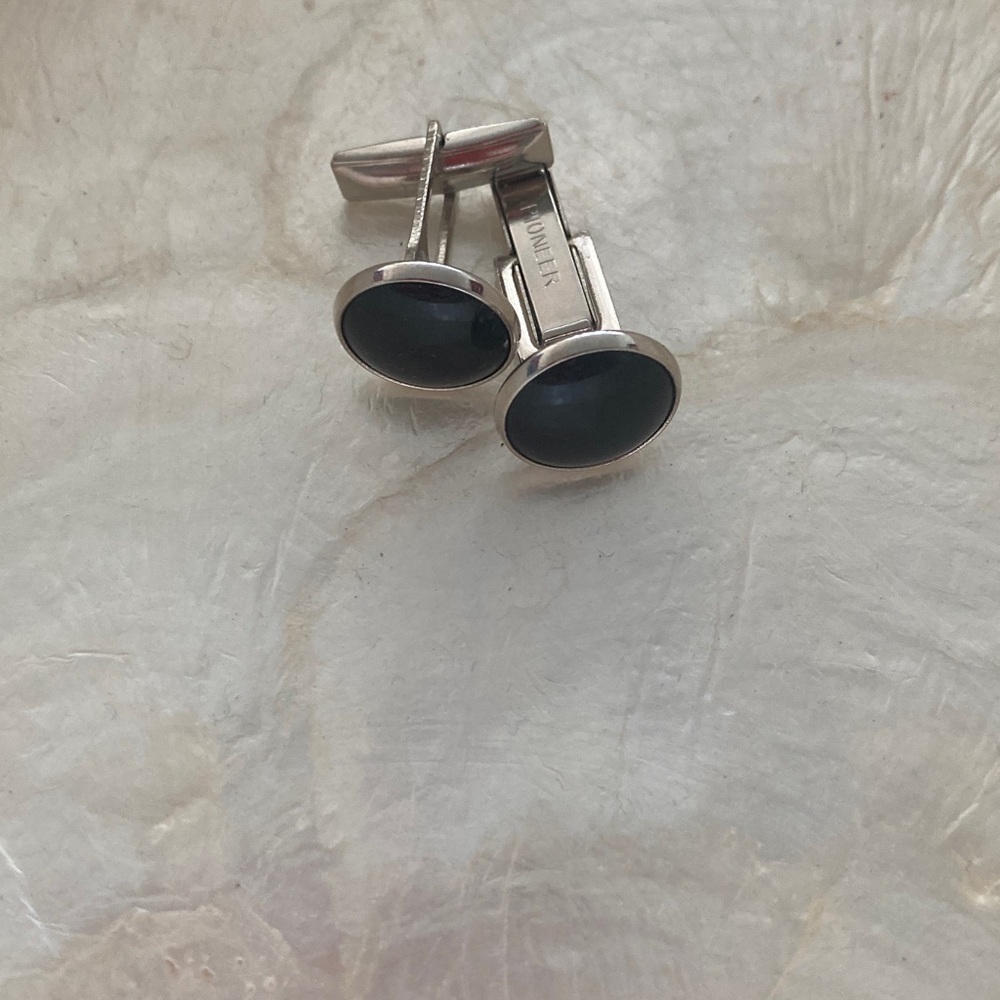 PIONEER Black and Silver Cufflinks - Picture 3 of 4